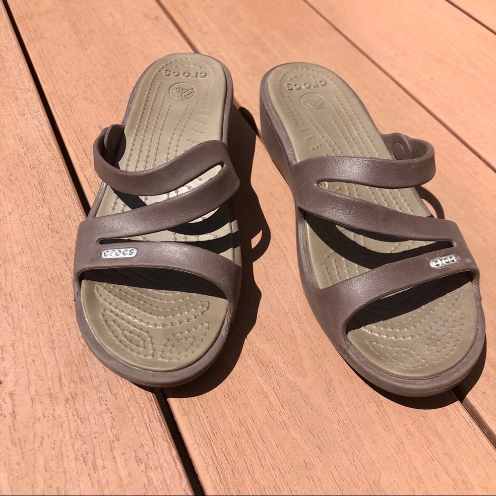 Crocs Brown Wedge Sandals
